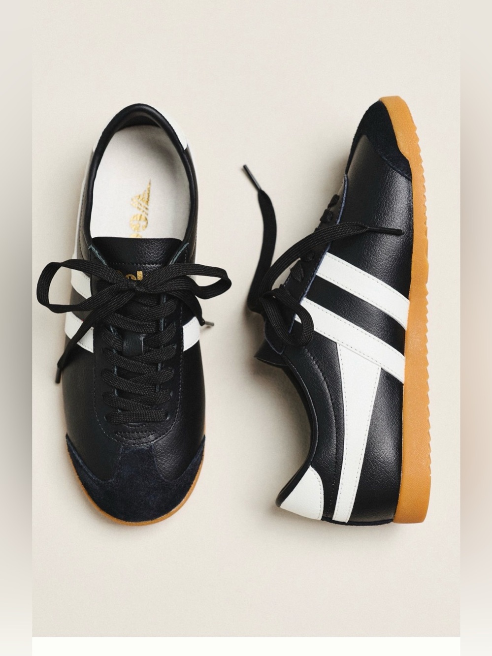 NWT Gola Bullet Pure Sneakers Black White Gum New in Box